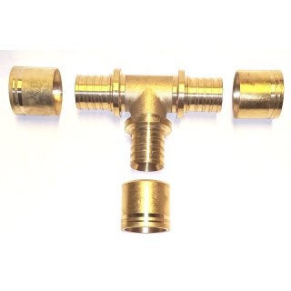 Press-T-Stück PEX/PEX/PEX für Fernwärmeleitung Heizung SDR11 PN6